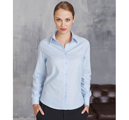 KARIBAN LADIES LONG SLEEVE EASY CARE OXFORD SHIRT