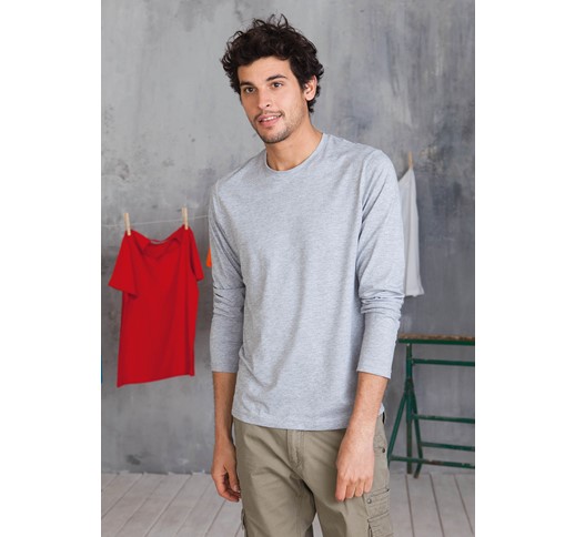 KARIBAN LANGARM-RUNDHALS-T-SHIRT FÜR HERREN