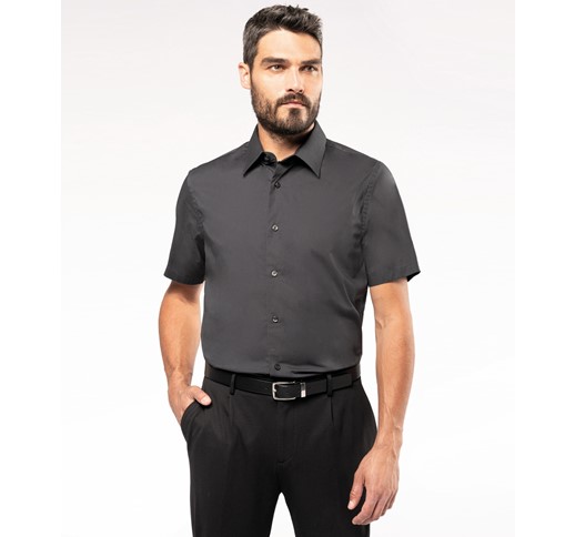 KARIBAN MENS SHORT SLEEVE EASY CARE STRETCH SHIRT