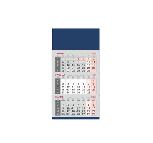 KOLEDAR 3-MESEČNI POSLOVNI LEPLJEN 2026