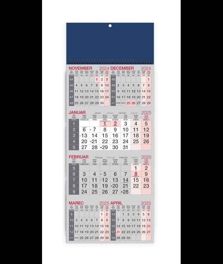 KOLEDAR 6-MESEČNI POSLOVNI ŠPIRALA 2025