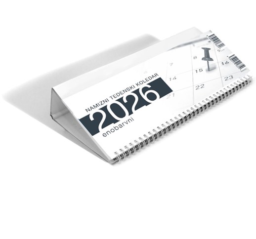 KOLEDAR NAMIZNI LEŽEČI - ENOBARVNI 2026