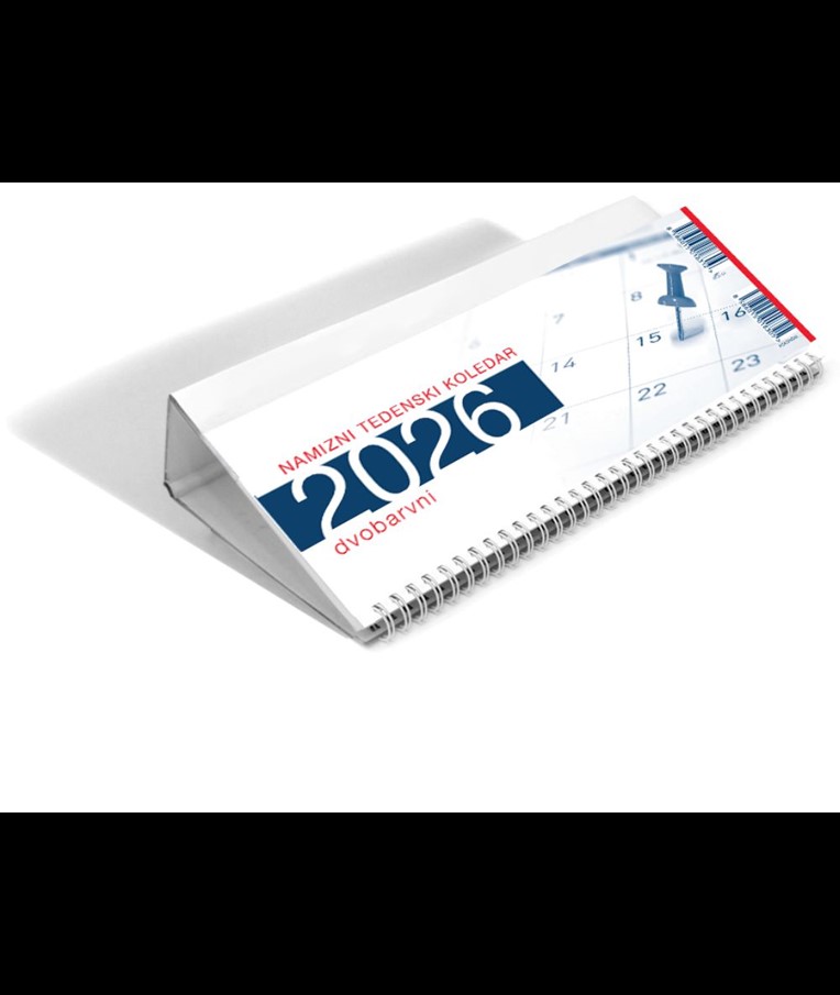 KOLEDAR NAMIZNI LEŽEČI DVOBARVNI 2026
