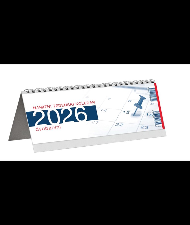 KOLEDAR NAMIZNI POKONČNI DVOBARVNI 2026