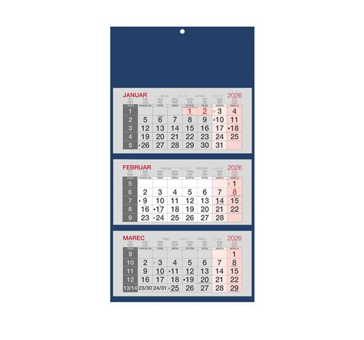 KOLEDAR POSLOVNI 3D LEPLJEN 2026