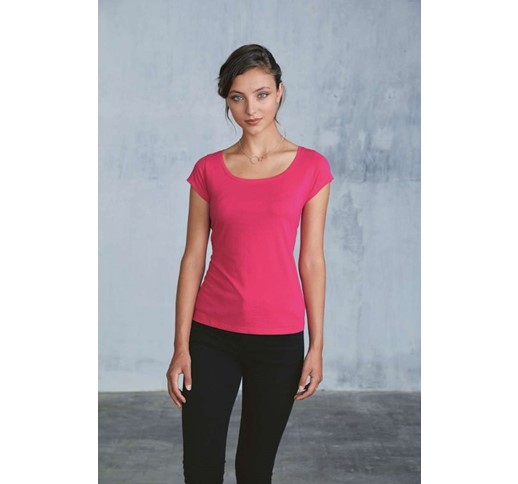 LADIES’ BOAT NECK SHORT-SLEEVED T-SHIRT