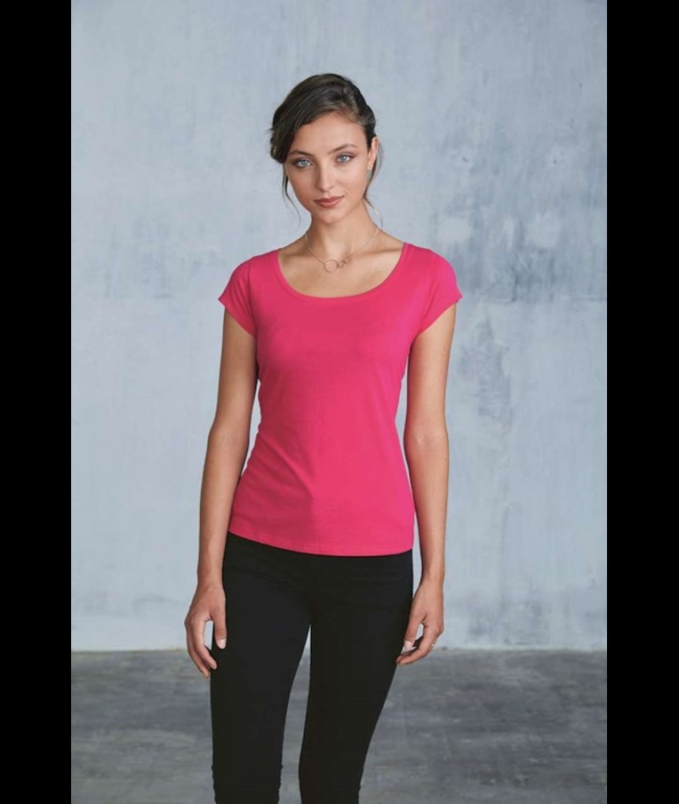 LADIES’ BOAT NECK SHORT-SLEEVED T-SHIRT