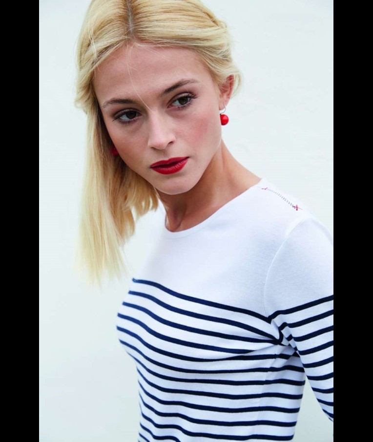 LADIES’ LONG-SLEEVED BRETON STRIPE TOP