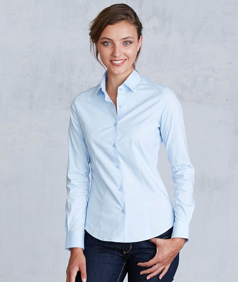 LADIES' LONG-SLEEVED STRETCH SHIRT