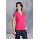 LADIES' SHORT-SLEEVED V-NECK T-SHIRT