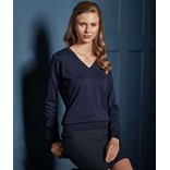 LADIES' V-NECK KNITTED SWEATER