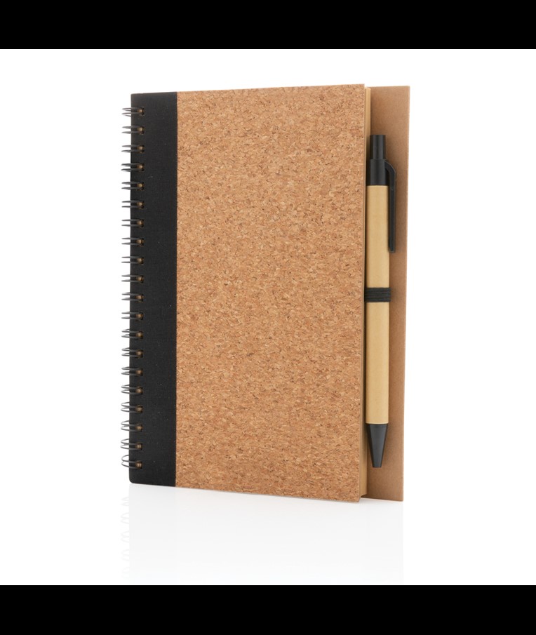 LIBRETA ESPIRAL DE CORCHO CON BOLÍGRAFO