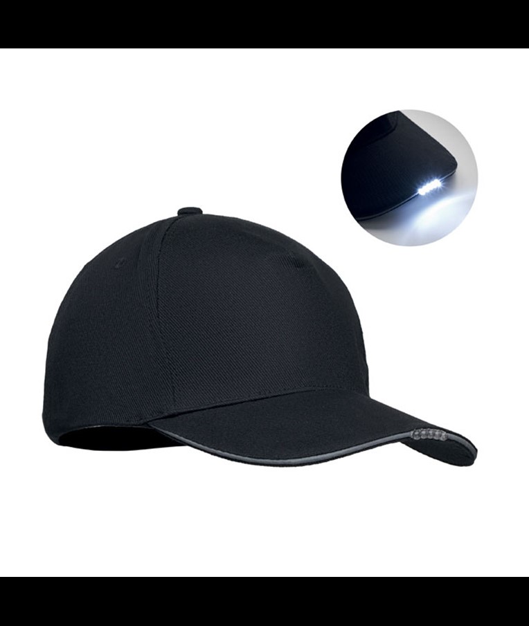 LUZCAP - GORRA DE ALGODÓN LED DE 5 PANELES DE 220 G/M²