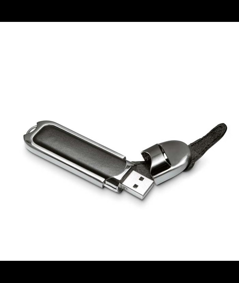 METAL USB FLASH DRIVE WITH LEATHER CLOSUR