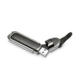 METAL USB FLASH DRIVE WITH LEATHER CLOSUR