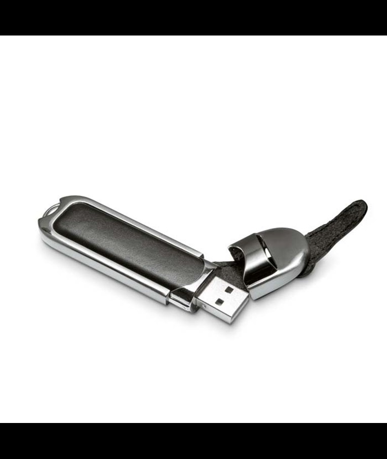METALNI USB FLASH POGON S KOŽNIM ZATVARAČEM
