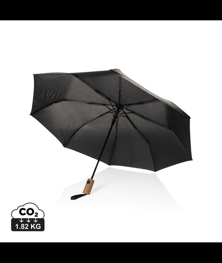 MINI PARAPLUIE 21" À OUVERTURE AUTO EN BOIS D'ACACIA KAYCEY