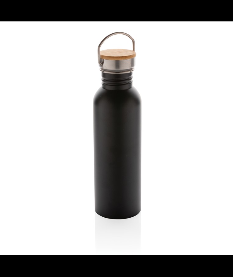 MODERN STAINLESS STEEL BOTTLE WITH BAMBOO LID
