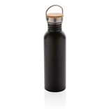 MODERN STAINLESS STEEL BOTTLE WITH BAMBOO LID