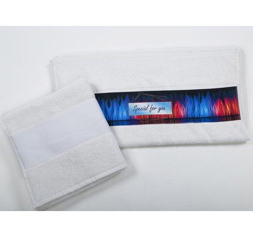 OLIMA HANDTUCH MIT SUBLIMATIONSRAND