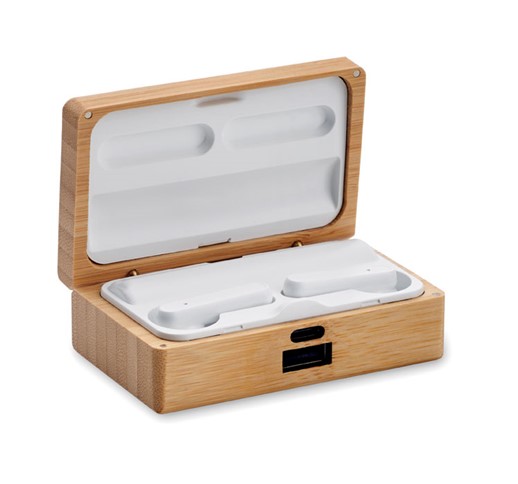 OREBAM - TWS EARBUDS IN BAMBOO CASE