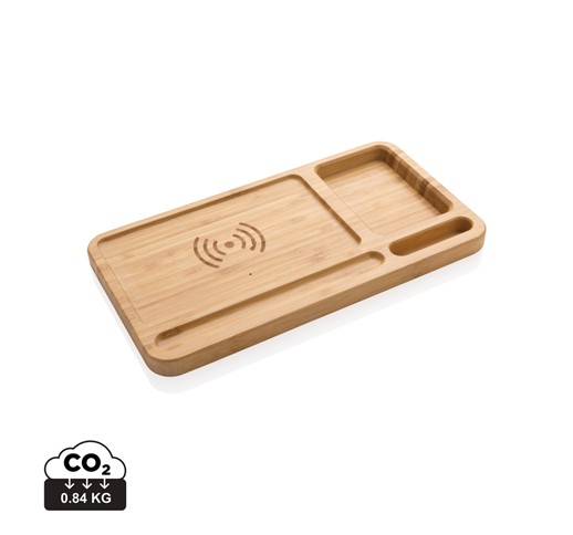 ORGANISEUR DE BUREAU EN BAMBOU AVEC CHARGEUR 10W