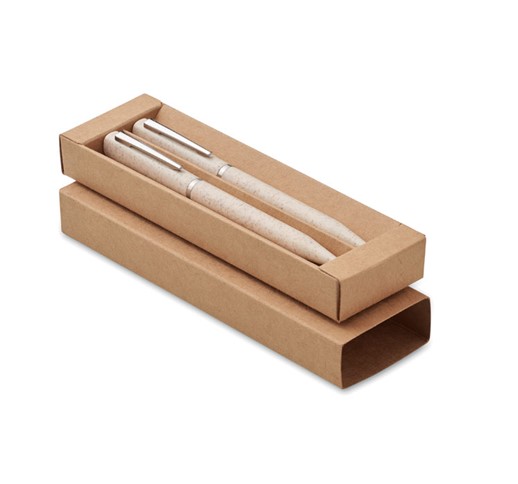 PEAT - ENSEMBLE DE STYLOS ROTATIFS EN PAILLE DE BLÉ/ABS