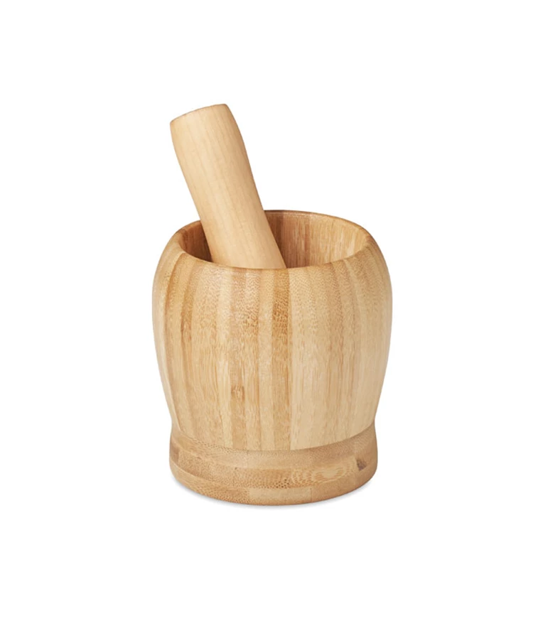 Bamboo Mortar & Pestle with Lid