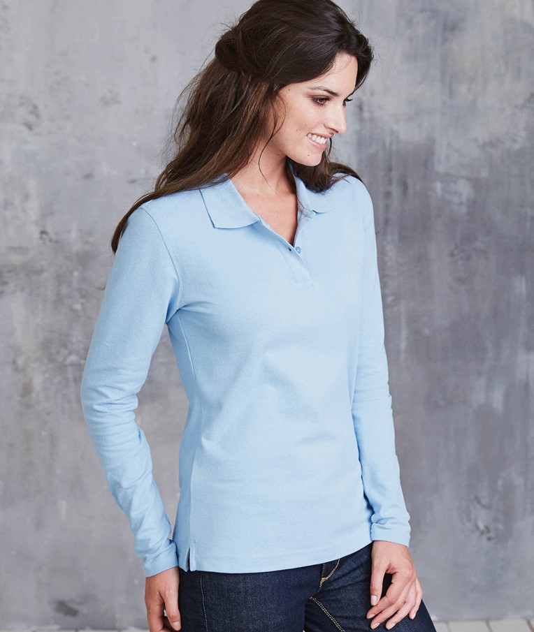 POLO DE PIQUÉ DE MANGA LARGA PARA MUJER KARIBAN