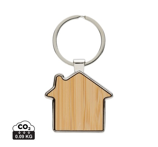 PORTE-CLÉS MAISON EN ALLIAGE DE ZINC RCS ET BAMBOU