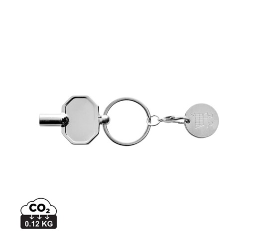 RCS RECYCLED ZINC ALLOY RADIATOR KEY KEYCHAIN WITH COIN