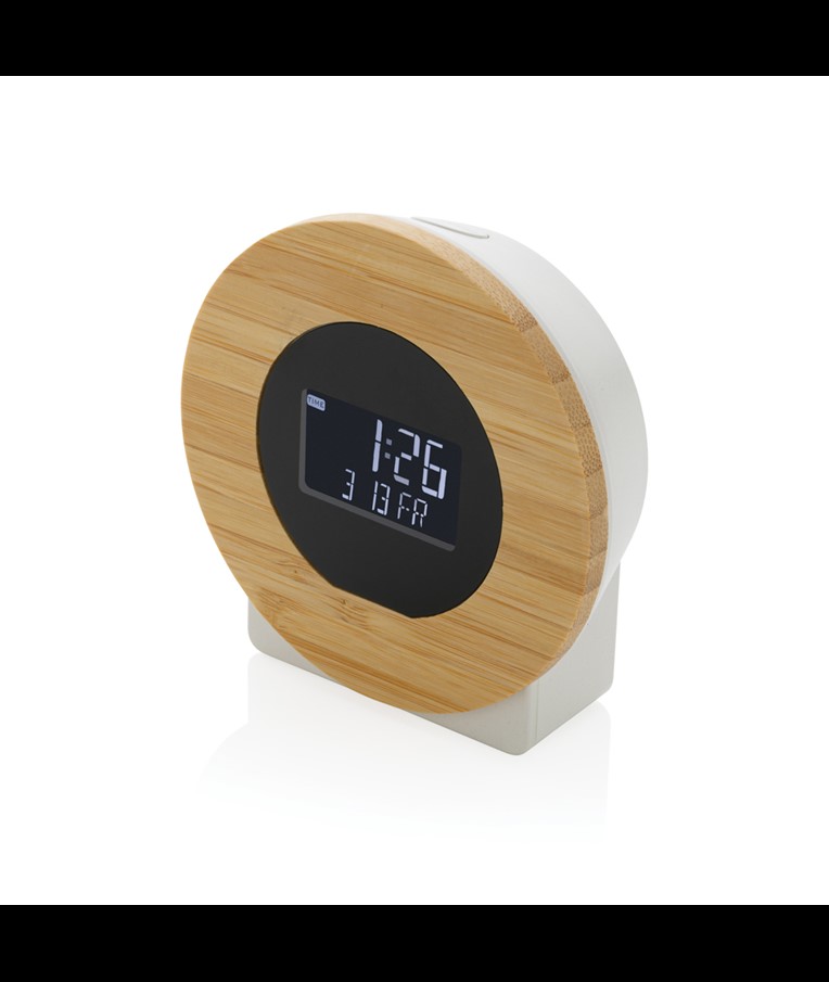 RELOJ DE ESCRITORIO LCD DE BAMBÚ UTAH RCS