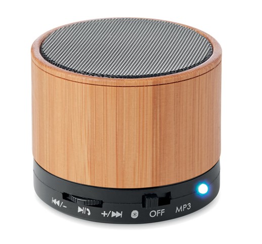 ROUND BAMBOO - ROUND BAMBOO BLUETOOTH SPEAKER