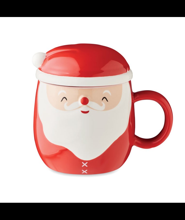 SANTA - TAZA CERÁMICA CON TAPA 370 ML