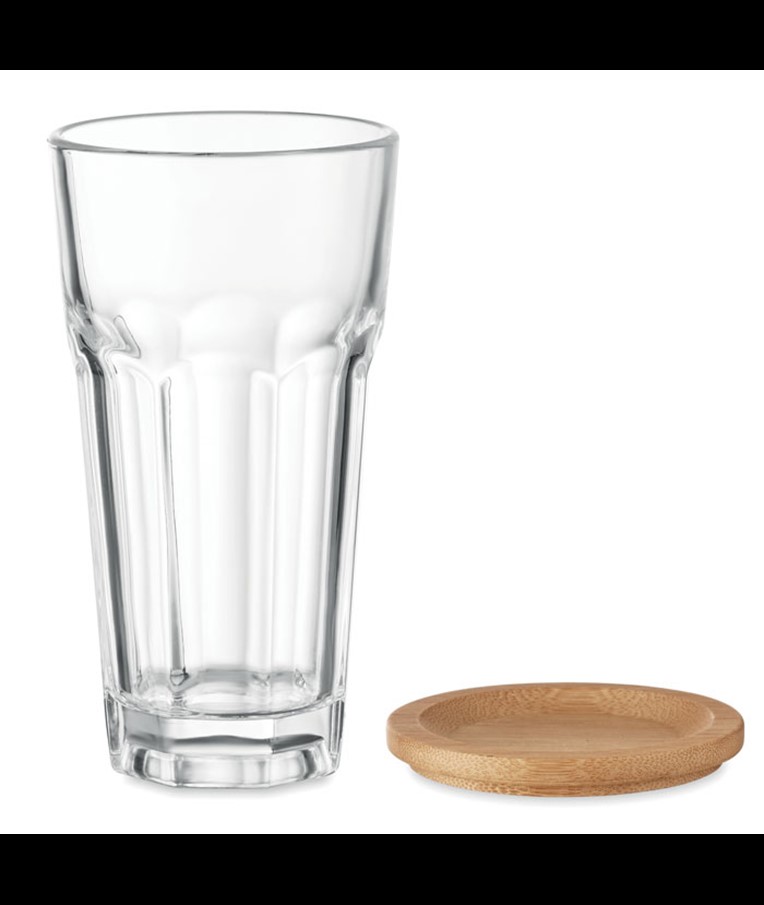SEMPRE - GLASS WITH BAMBOO LID/COASTER
