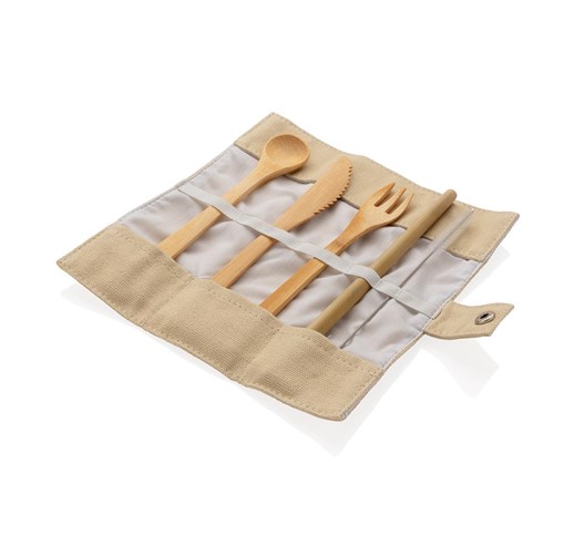 SET DE COUVERTS EN BAMBOU, BLANC