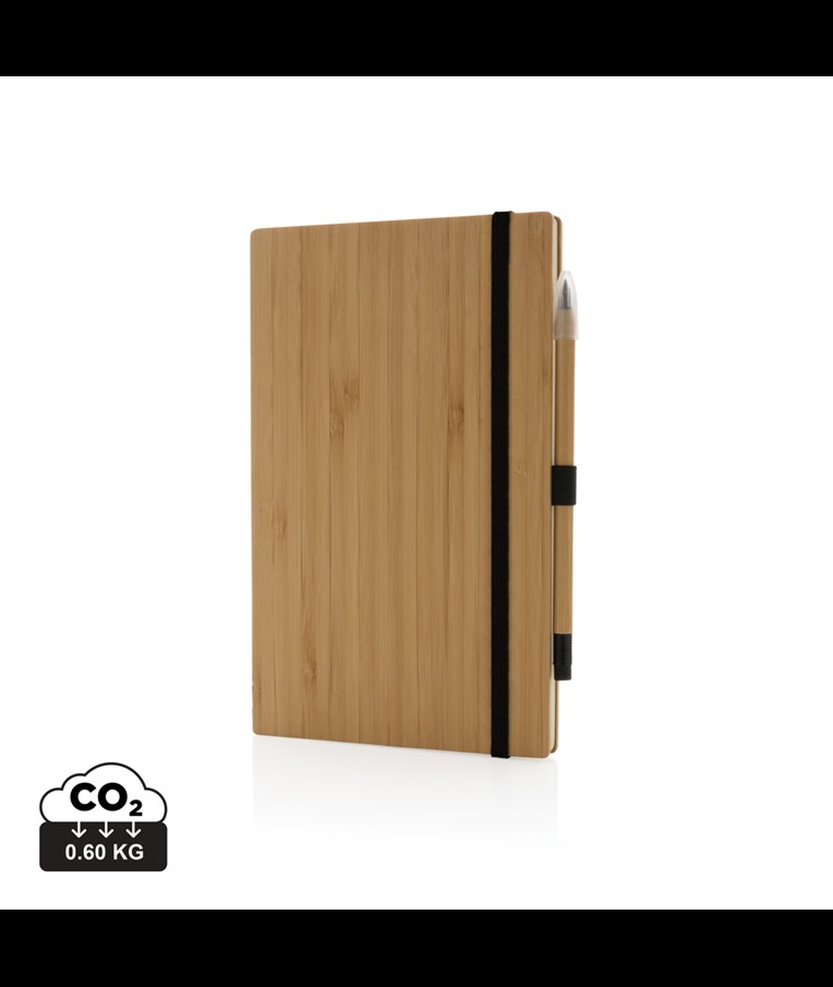 SET DE CUADERNO Y LÁPIZ INFINITO DE BAMBÚ