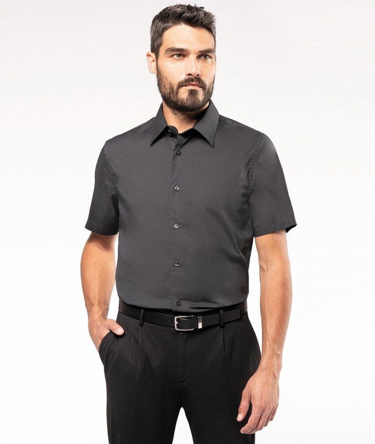 SHORT-SLEEVED COTTON/ELASTANE SHIRT