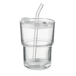 SIP - VASO DE VIDRIO CON PAJITA 400ML