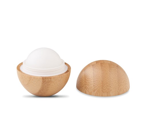 SOFT LUX - LIP BALM IN ROUND BAMBOO CASE