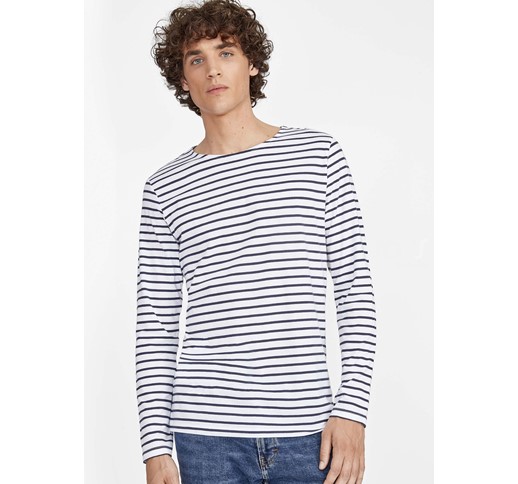 SOL'S MARINE MEN - LONG SLEEVE STRIPED T-SHIRT