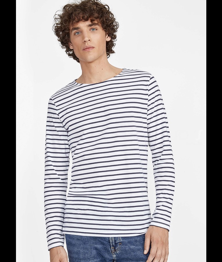 SOL'S MARINE MEN - LONG SLEEVE STRIPED T-SHIRT