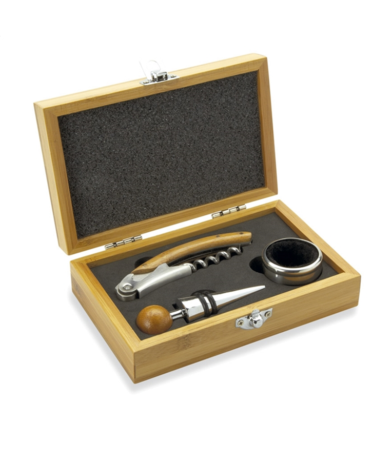 SONOMA - SET DE VINO EN CAJA DE BAMBÚ