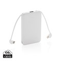 Powerbank tascabile 5.000 mAh con cavi integrati