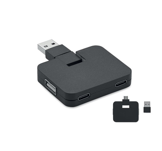 SQUARE-C-USB-HUB MIT 4 ANSCHLÜSSEN