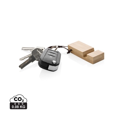 STANDKEY BAMBOO KEYCHAIN PHONE STAND