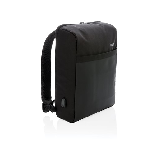 SWISS PEAK 15" ANTI-DIEBSTAHL RFID & USB RUCKSACK, SCHWARZ