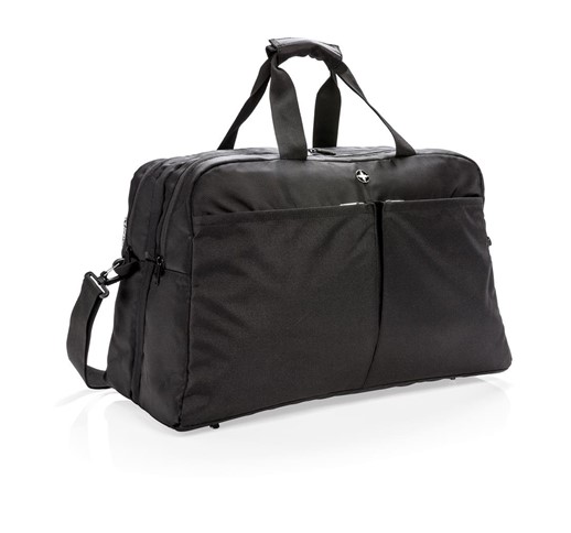 SWISS PEAK RFID WOCHENENDTASCHE MIT KOFFERÖFFNUNG, SCHWARZ