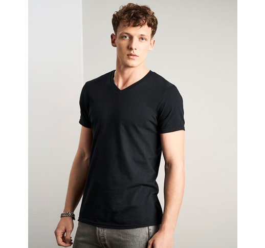 T-SHIRT BASIQUE À COL EN V ANVIL ADULT FASHION