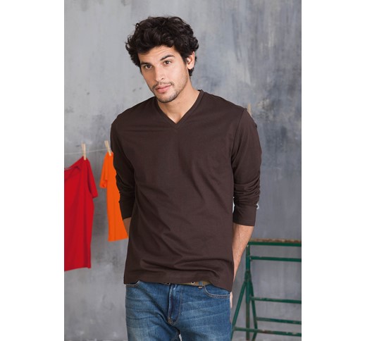 T-SHIRT MANCHES LONGUES COL V HOMME KARIBAN